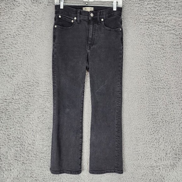 Madewell Jeans Womens 27 Black Stretch Mid Rise Cali Demi Boot - Picture 1 of 13